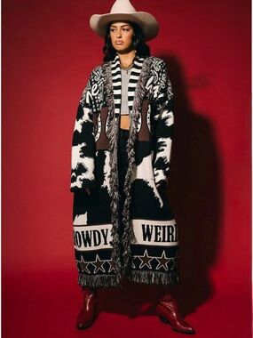Dressed in LALA Howdy Luxe Fringe Blanket Cardigan